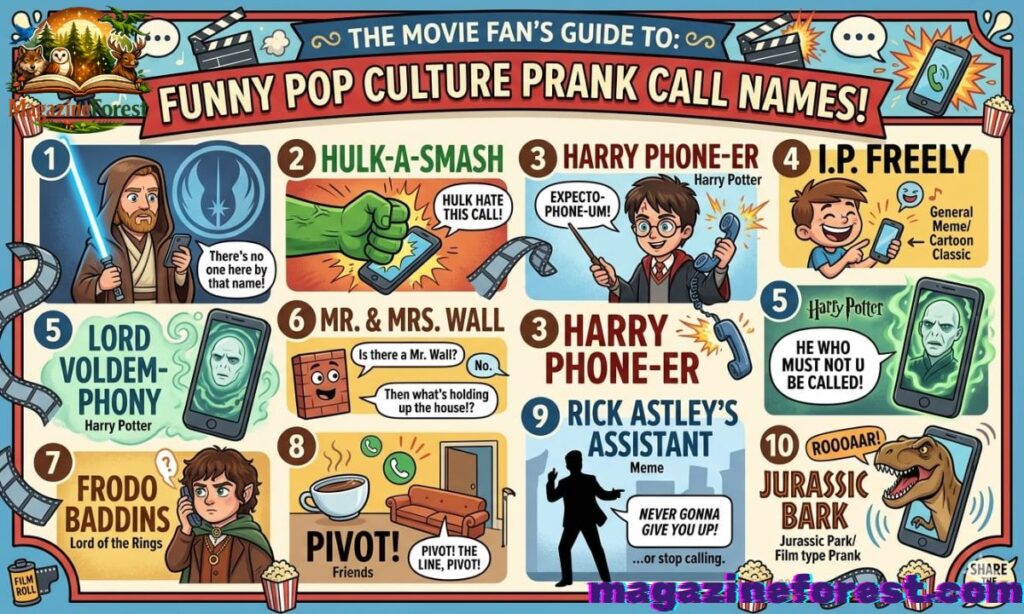 Movie & Pop Culture Funny Prank Call Names 🎬