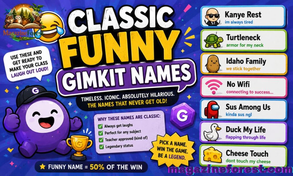 😂 Classic Funny Gimkit Names