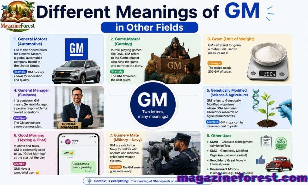 Different Meanings of GM in Other Fields